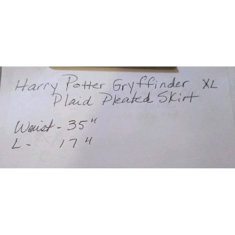 Harry Potter Gryffindor Plaid Pleated Skirt Women's XL Cosplay Mini Kilt & Pin